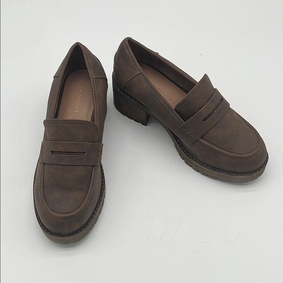 Lane Bryant Brown Chunky Heel Loafers Women Size 10 BLEMISH - Picture 1 of 8